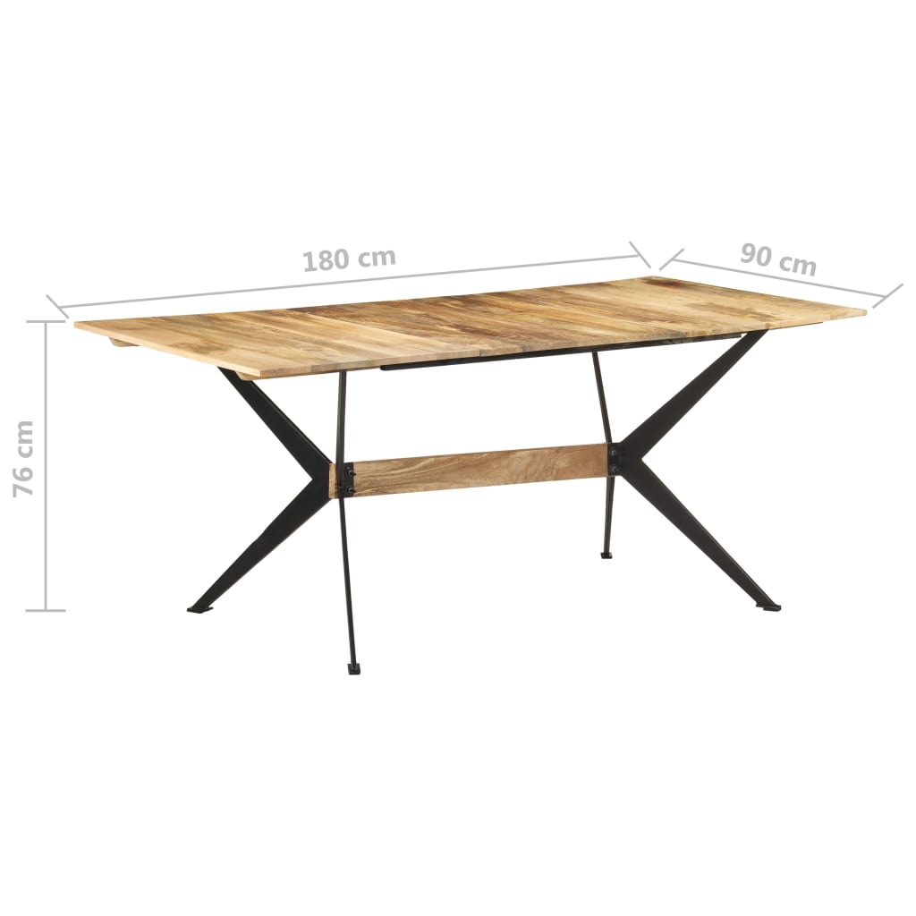 Dining Table 180 x 90 x 76 cm Solid Mango Wood