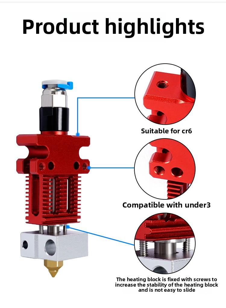 Creality Official CR6 SE All Metal Hotend Kits J-head Assembled Print Head Break Heater Thermistor for Ender 3 CR6 SE CR5 Pro