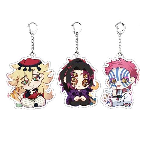 Qnvkv Keychain Set of 3 - Akaza, Kokushibo, Douma, Upper Rank Demons, Acrylic Keychains, Costume Props, Moe Goods, Decorations, Cell Phone Keys, Souve