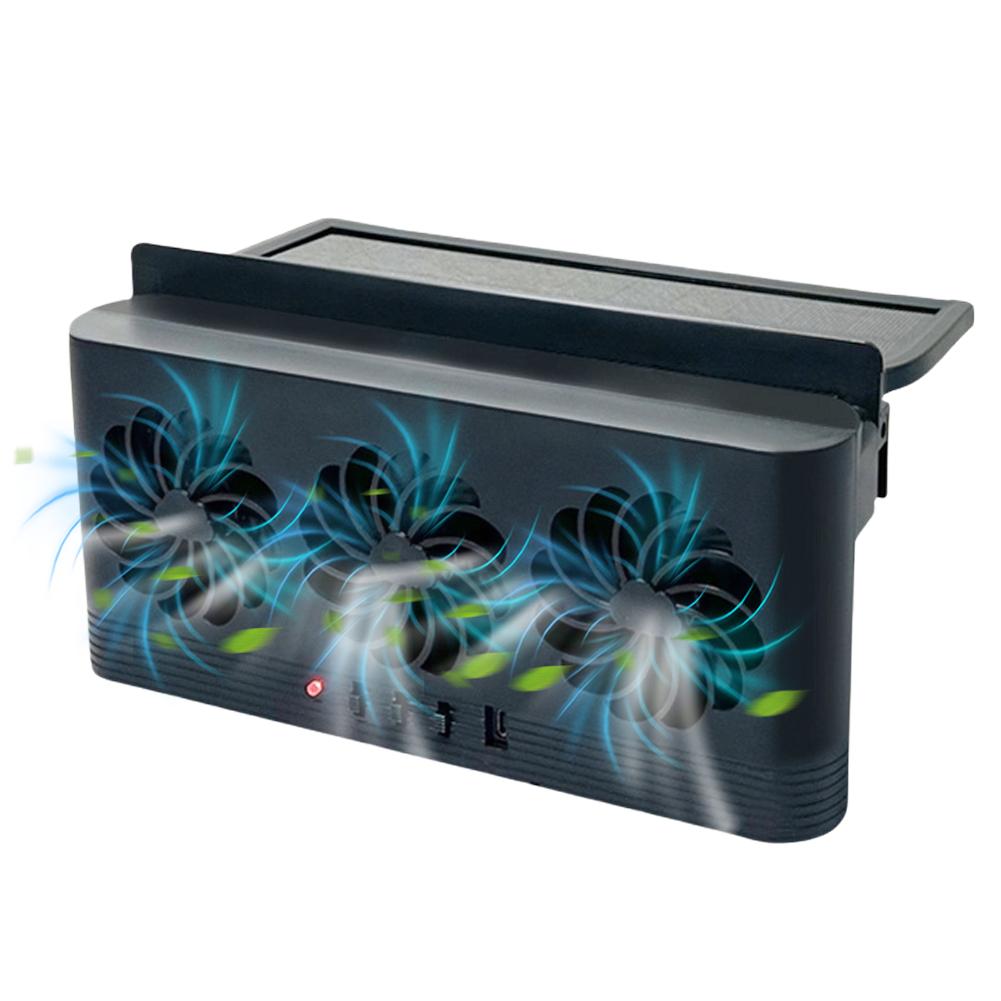 Solar Powered Car Exhaust Fan Eliminate Peculiar Smell Car Radiator Cooling Fan USB Powered Auto Ventilation Fan for All Cars