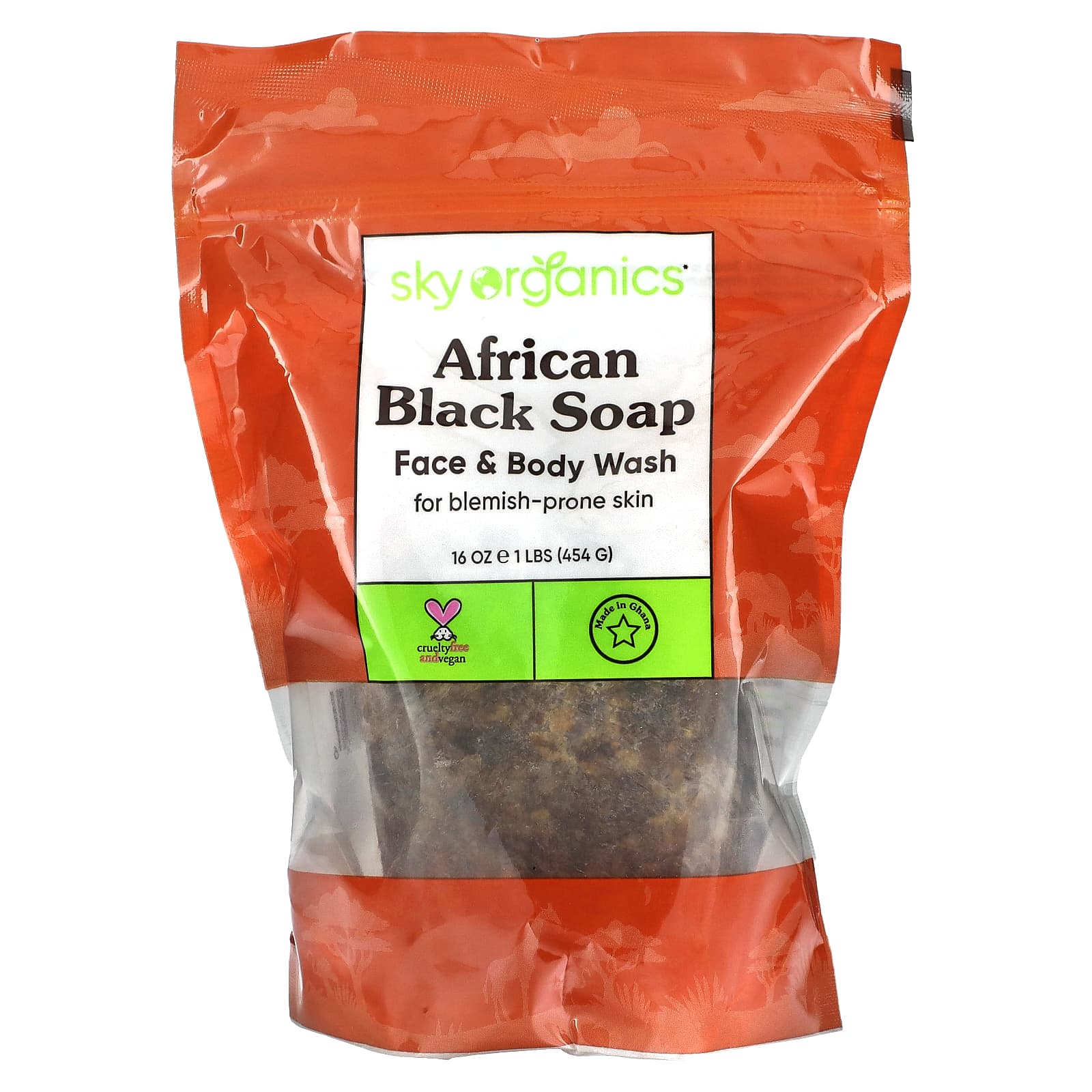 Sky Organics, African Black Soap, 16 fl oz (454 g)
