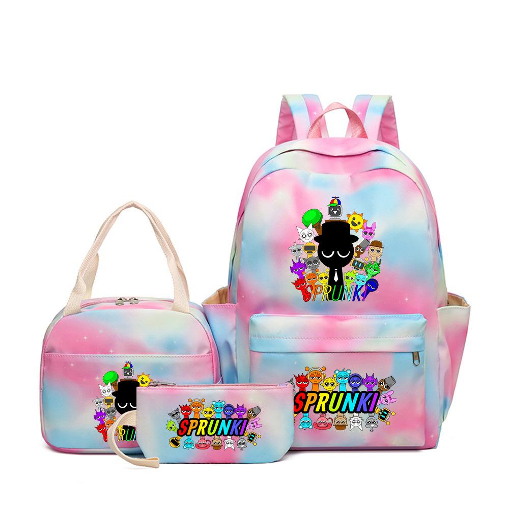 

New rhythm box heat transfer backpack Sprunki music game primary and secondary school children s schoolbag as the picture