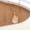 Necklace elegant small fresh pink lucky bag coin necklace accessories female versatile girl collarbone chain does not fade accessories