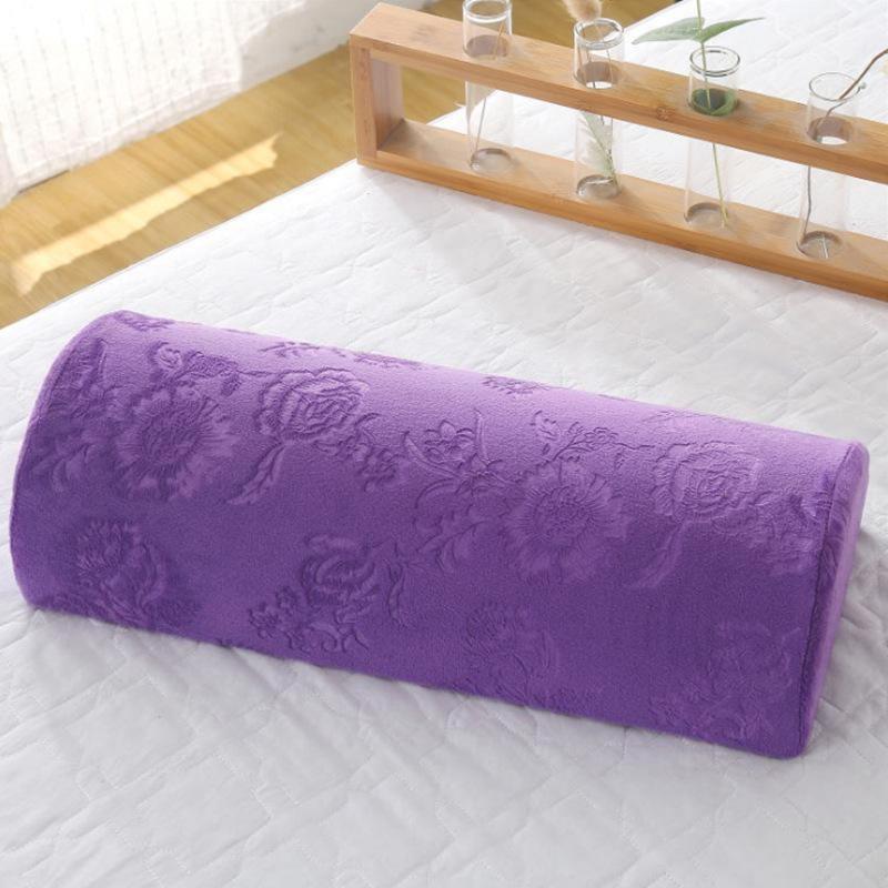 Memory Foam Filling Cushion Half Moon Bolster Massage SPA Pillow Ankle & Knee Support Elevation Back Lumbar Neck Relief Pain