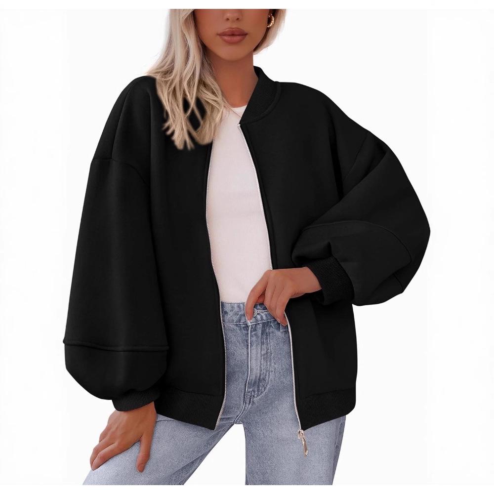 2025 Herbst/Winter Reißverschluss Sweatshirt Bomberjacke - Europäischer & Amerikanischer Stil, Lässiges Langarm