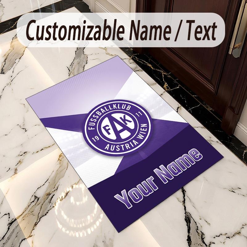Crystal Velvet Rug Austria Wien FC Print Custom Name Text Floor Mat Home Decor