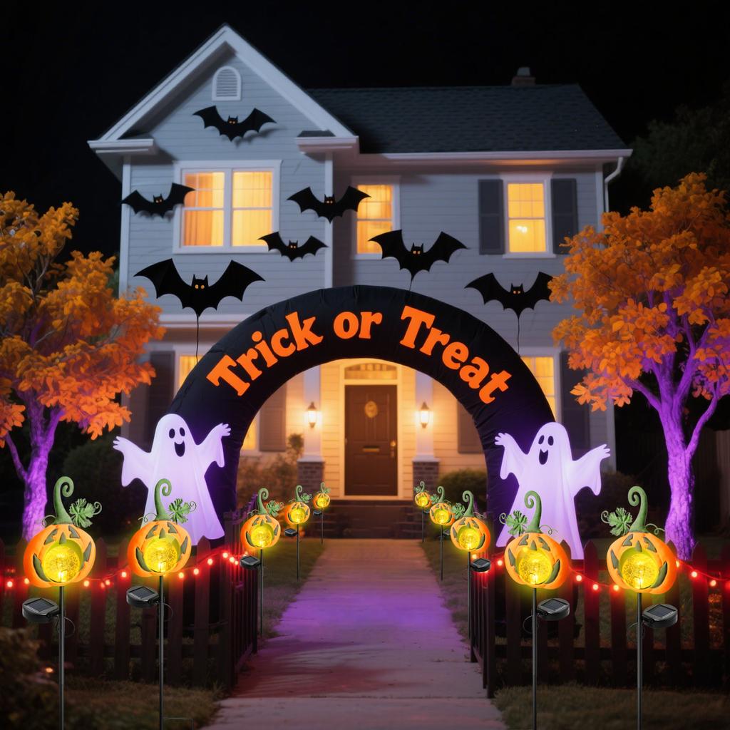 1/2PCS Solar Halloween Pumpkin Lawn Lights Outdoor Garden Decorative Warm White Solar Lights for Patio Pathway Halloween Decor