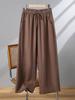 High Waist Wide Leg Pants Damen Zen Kleidung Herbst Baumwolle Leinen Neun Punkte Drapey Tai Chi Hose Große Größe Freizeithose