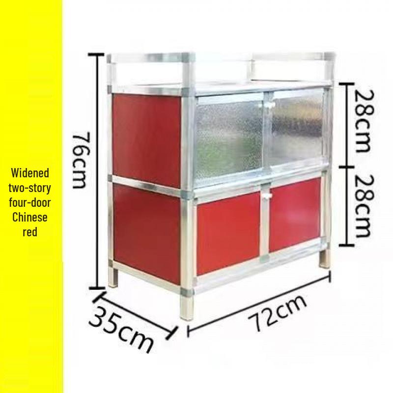 Vintage Cupboard: Floor-Standing Kitchen Cabinet with Shelving and Doors for Dishes and Utensils Storage