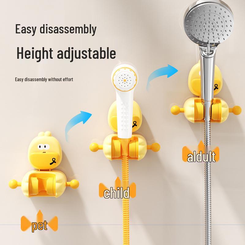 Punch-Free Adjustable Suction Cup Shower Head Bracket for Kids