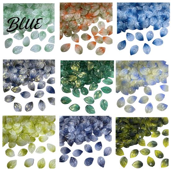 50 Leaf Beads Pack 50Pcs Glass Camellia Tea Pendant