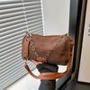 Korean Style Girls Shoulder Bag In Canvas With Zipper Closure For Streetwear