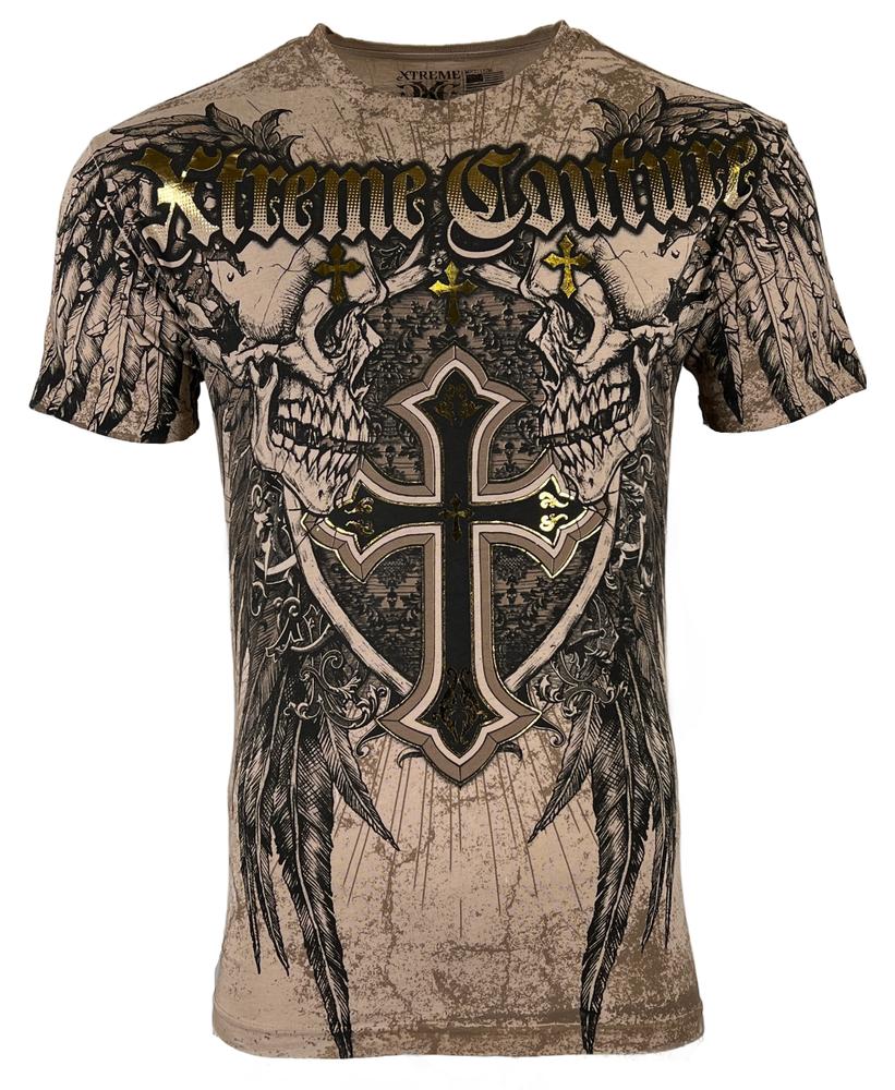 

Футболка унисекс Xtreme Couture By Affliction Inhuman Skulls Biker Sand