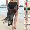 2024 Crochet Hollow Out Drawstring Beach Shorts Bikini Cover-Up Swimwear Bottoms