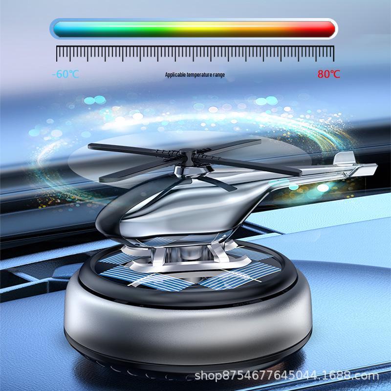 Solar Helicopter Car Air Freshener – Long-lasting Light Scent Ornament for Interior Console Decoration