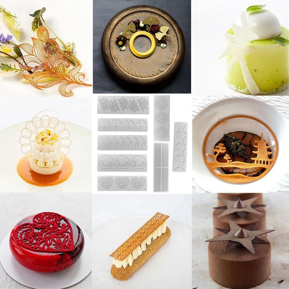 Fondant Mold Chocolate Stencil Leaf Lace Mat Leaves Cake Lace Mold Border Decoration Silicone Mould