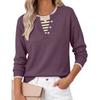 Women's Fashion Casual Long Sleeve V Neck Knit Sweater Top for Fall and Everyday Wear