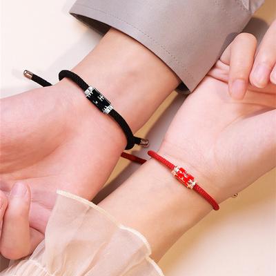 New Arrival Tiger Bracelet Male Female 2022 Year Blessing Accessories Trendy Rope Red Black Bracelets For Women Men Jewelry Gift