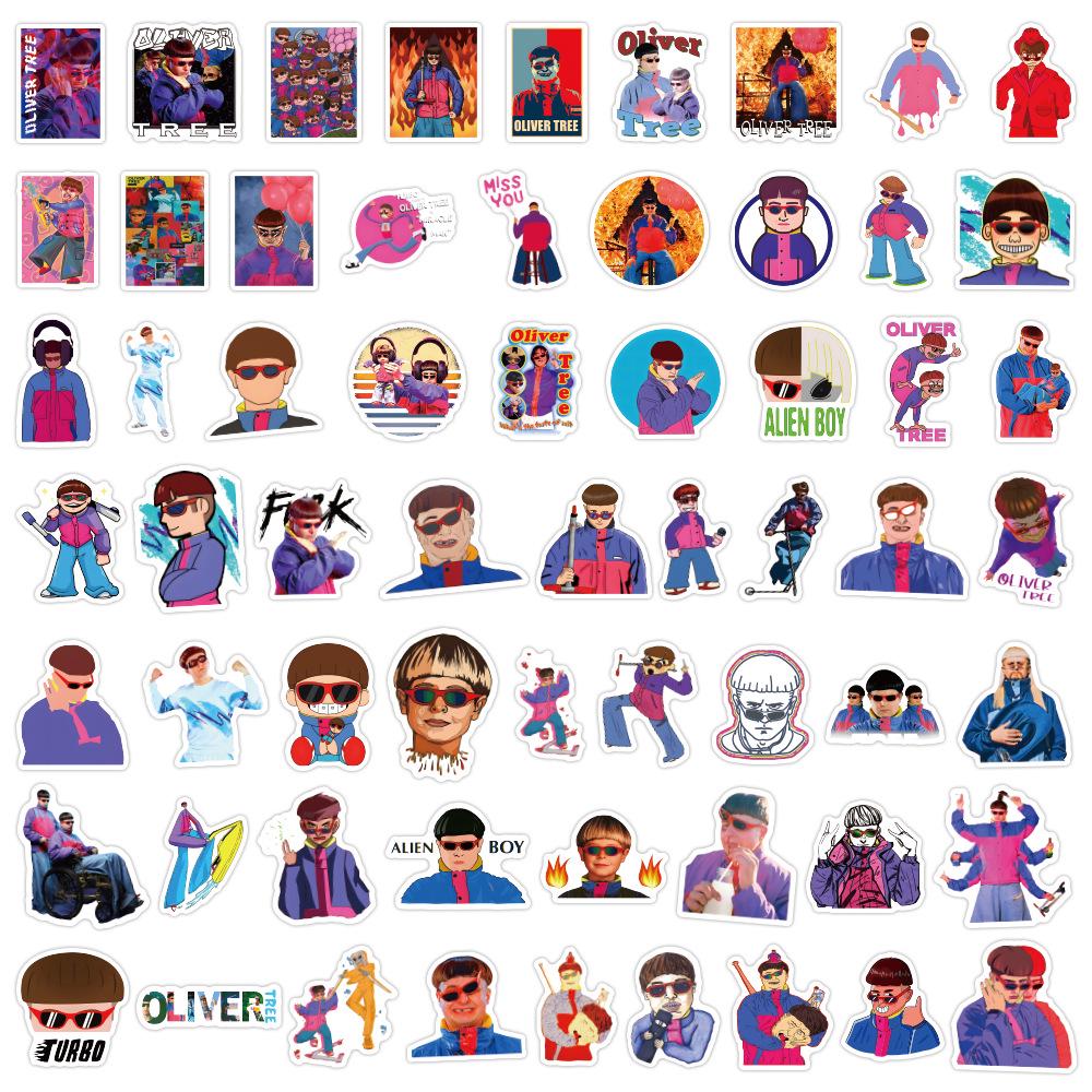 

60PCS Oliver Tree Cartoon Stickers: Waterproof Decor for Planners, Water Bottles, and Computers