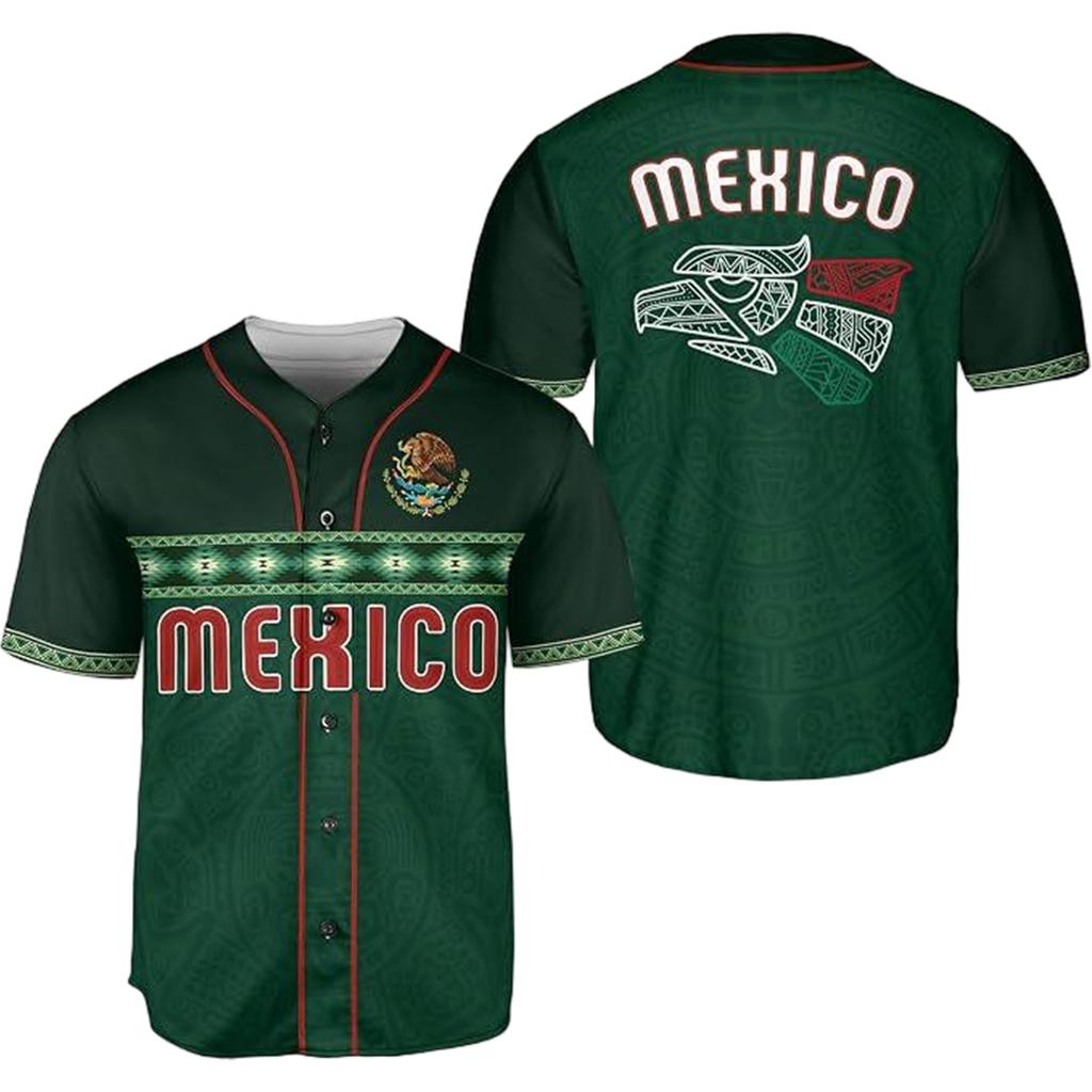 MEXICO Men's Casual Letter Print Short Sleeve T-Shirt for Everyday Wear