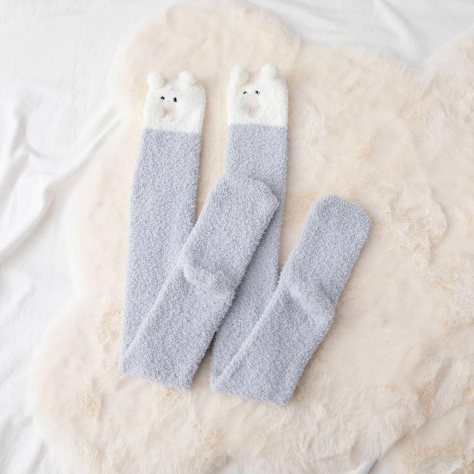 

Winter Australian Velvet Women S Mid-Calf Socks, Cute Animal Mink Velvet Thickened And Warm Plush Postpartum Floor Socks One Size