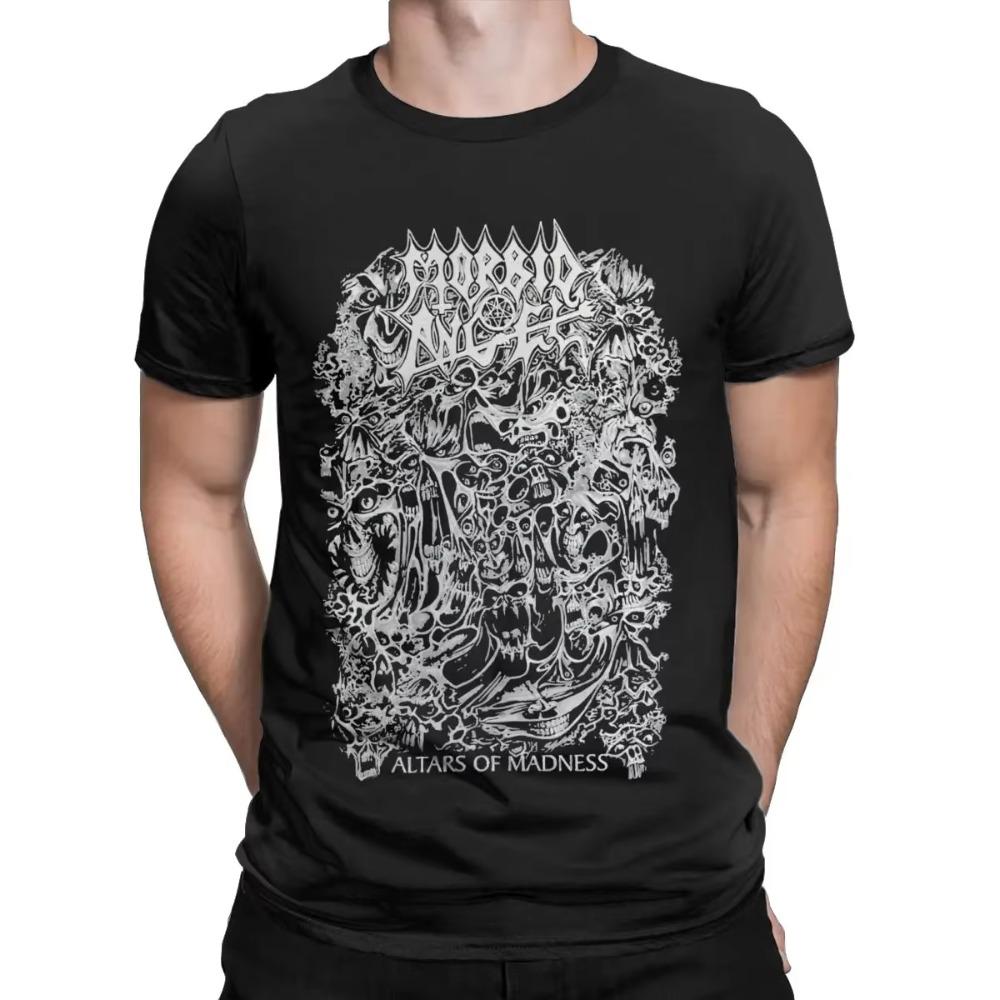 Mote Morbid Angel Altars Of Madness T-skjorter Menn Rund Hals 100% Bomull T-skjorte Kort Ermet T-skjorte Pluss Størrelse Klær