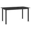 vidaXL Garden Table Black 150x90x74 Cm Aluminum and Glass