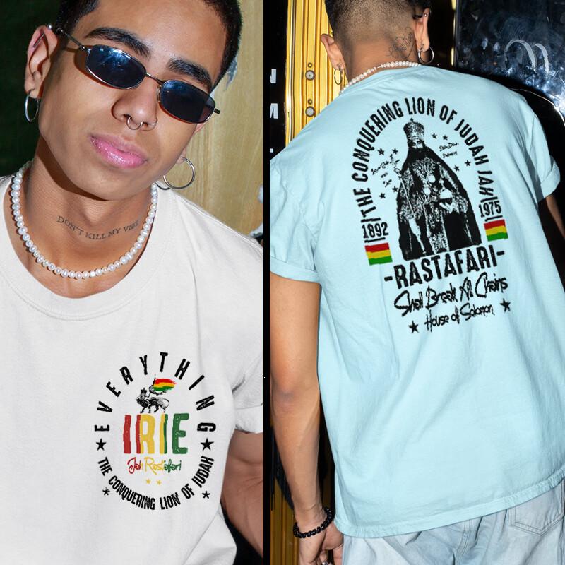 

Haile Selassie t-shirt Rasta Reggae Ethiopian Lion of Judah Jah Rastafari tee 2XL