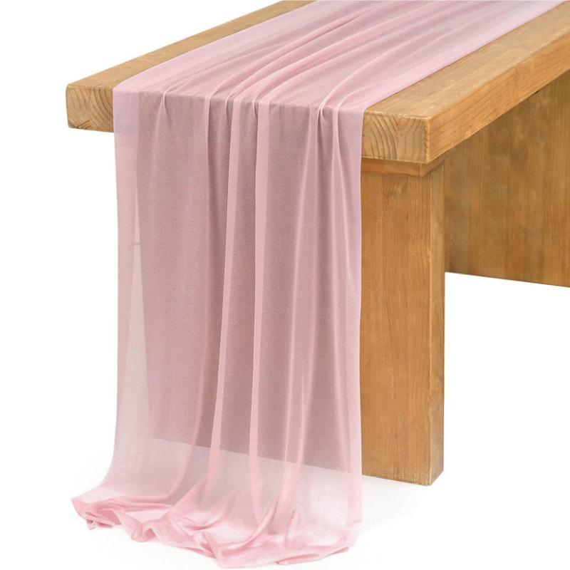 

Элегантная шифоновая марлевая дорожка на стол для свадеб и мероприятий 30x300cm