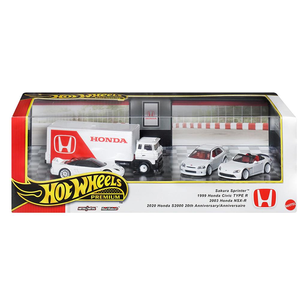 Hot Wheels Premium Set Sortiment Vozidlo Honda Heritage 4 Odlitky Věk Sběratelský - Type-R Hračky, Auta, 3+, Víceúčelové, GMH39-987D