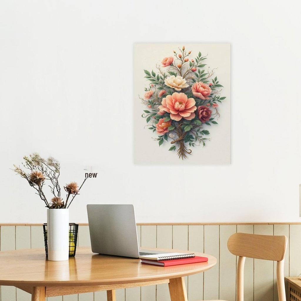 Custom Fresh Flower Bouquet HD Decorative Wall Art - Framed & Frameless Options