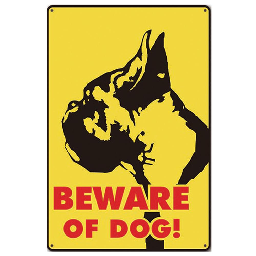 Beware of Dog Vintage Metal Tin Signs Poster  Warning Dog Retro Plaque Wall Decoration