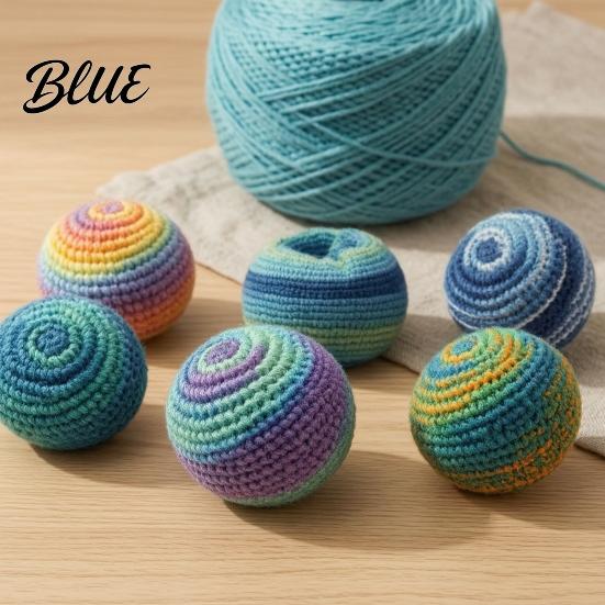 Soft Durable Sandbags 6Pcs Knitted Footbag Sack Handmade Crochet Juggling Balls for Beginners Vibrant Pattern Yarn Outdoor Play Colorful Gift Teens