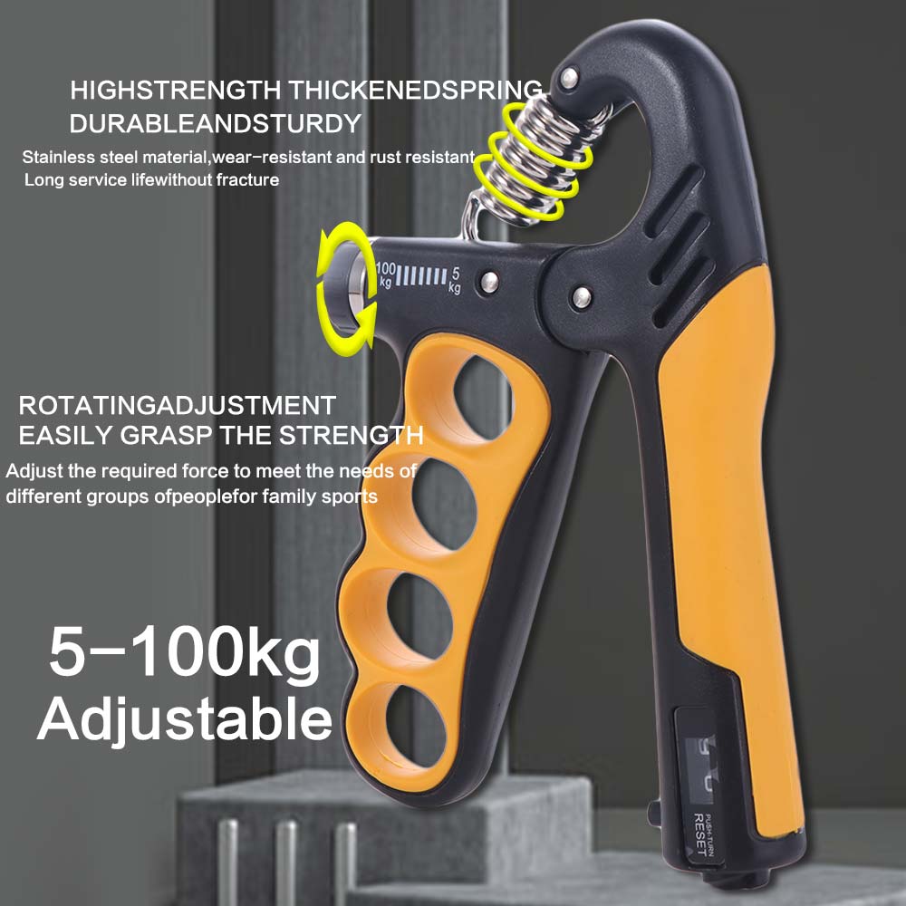 Spring Hand Grip Adjustable Hand Grip Ergonomic Design Heavy Gripper 5-100kg Hand Gripper  Strength