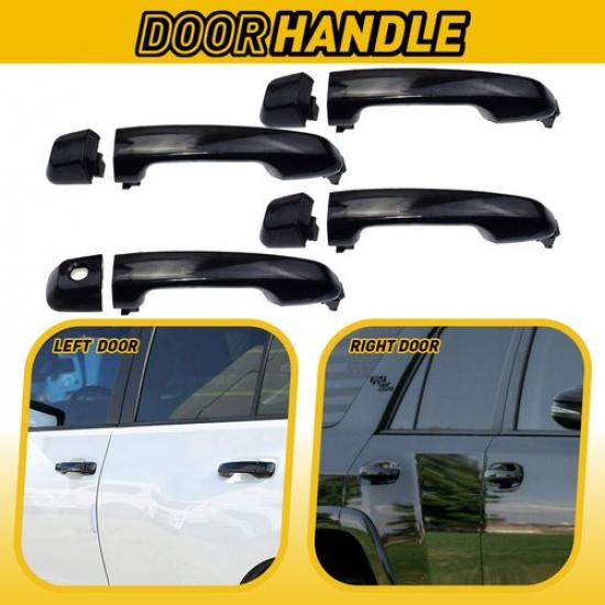 for Toyota 4Runner 2010- Matte Black Exterior Door Handle Cover Trim 4pcs EA