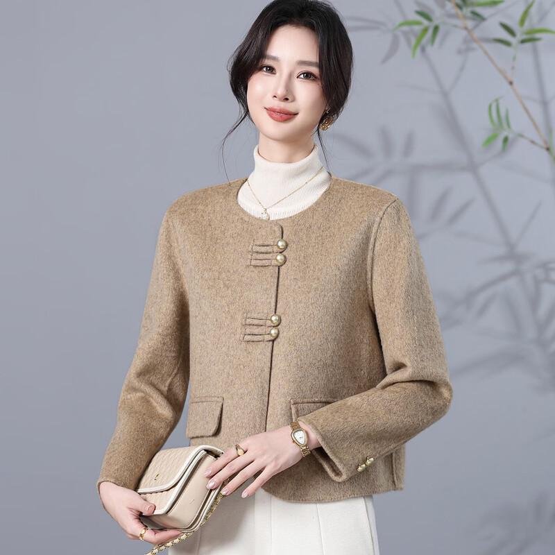Women's Chinese-Style Wool-Blend Stand-Collar Jacket