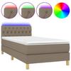 VidaXL Slat Bed Base with Mattress and LED, Upholstered Bed, Single Bed, Adult Bed for Interior Bedroom, 3133937