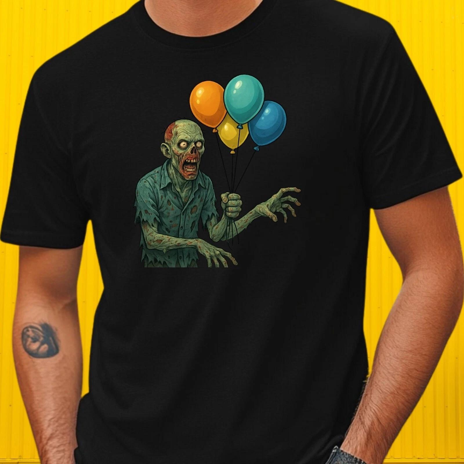 T-Shirt Herren Zombie mit Luftballons Motiv Baumwolle Größe S bis 5XL S