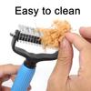 Pet Grooming Rake, Double Sided Cat Undercoat Rake Dematting Comb, Gentle Detangling Tool, Deshedding Brush for Dogs Cats Medium Long Coats