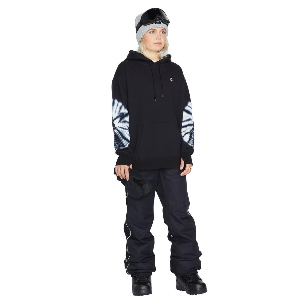 Volcom Thermal Sweatshirt COSTUS with Thumbhole Size XS Women's (H4152305 / P/O FLEECE) Sleeves, Snowboard, Black,