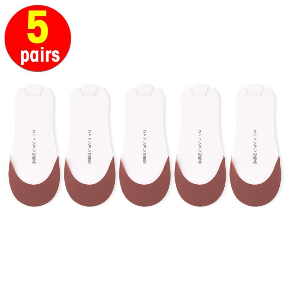 5pairs Half Palm High Heels Socks Without Heel Antiskid Socks Fashion Invisible Socks Ladies