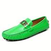 Chic Women's Flat Loafers with Metal Buckle - Patent Leather, Anti-Slip Sole for Casual Walks & Daily Wear Men's Boat Shoes