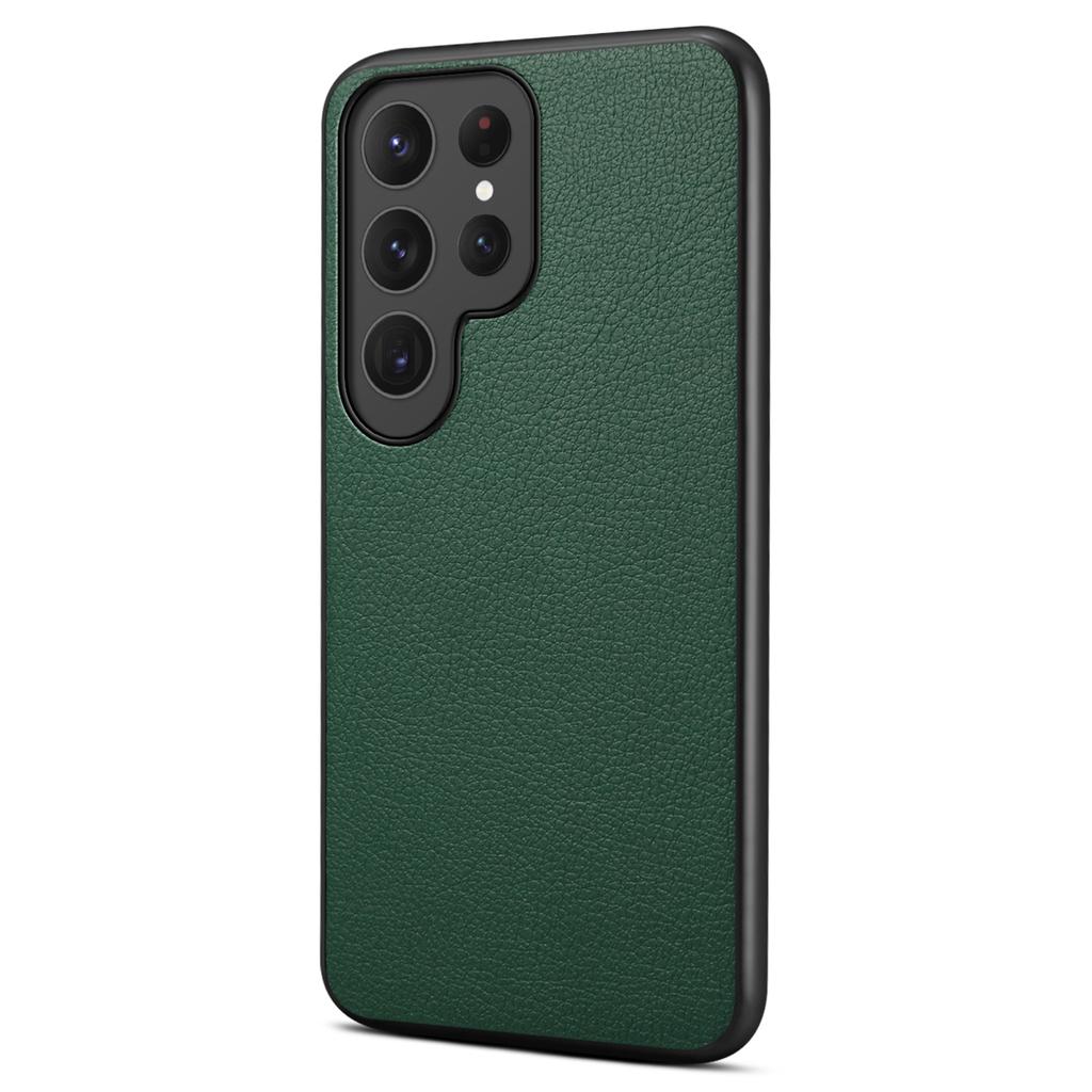 For Samsung Galaxy S23 Ultra Case Calf Texture PU Leather Drop-proof Phone Shell