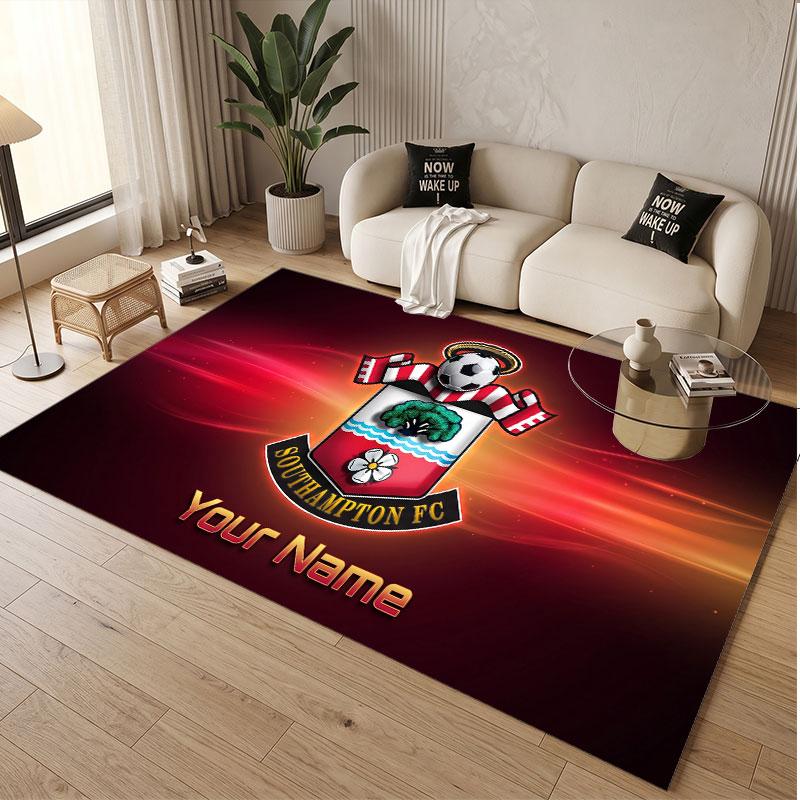 Custom Rug Southampton FC Pattern Print Name Text Soft Non‑Slip Floor Carpet for Home Indoor Decoration