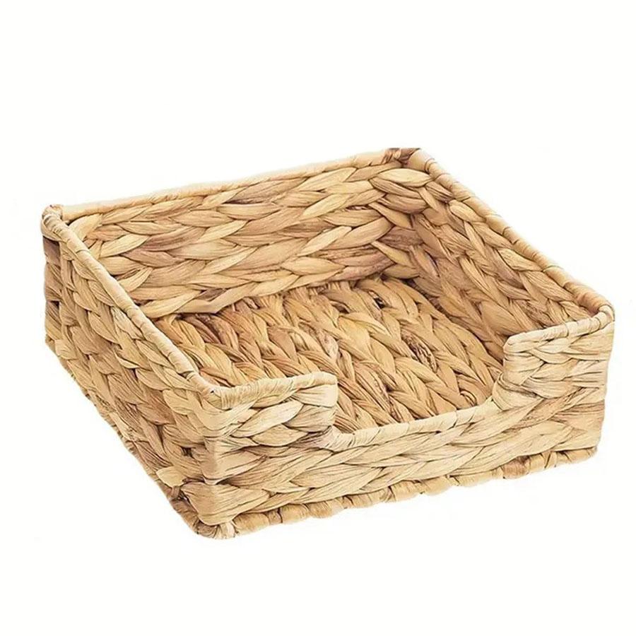 Handgeflochtene Seegras-Taschentuchbox-Hülle, Natürlicher Weiden-Serviettenhalter für Wohnzimmer, Schlafzimmer, Badezimmer,