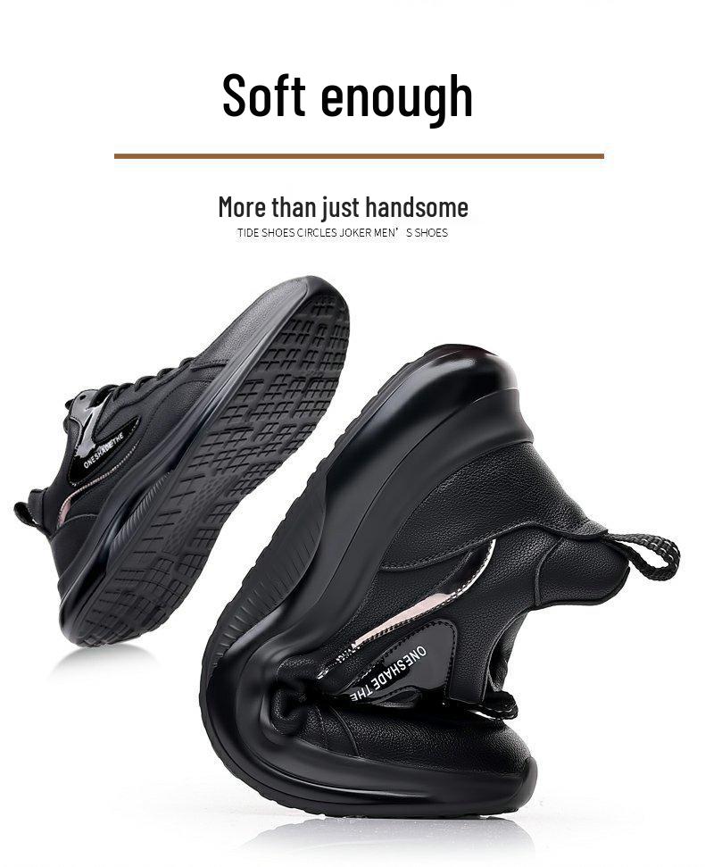 Męskie lekkie oddychające wodoodporne antypoślizgowe sportowe codzienne buty do pracy, miękka skóra, duży rozmiar 45-46.