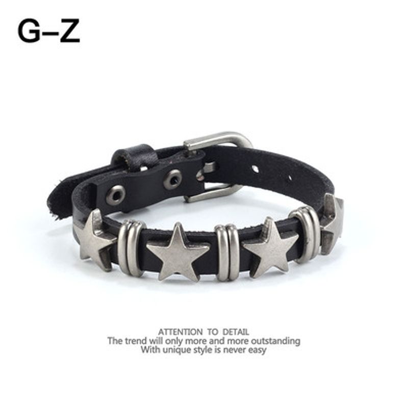 

Панк Y2g Темный Ремешок для переноски Женский Рок XINGX Браслет из коровьей кожи Гару Готический Ретро Парный Изысканный Браслет Ювелирные изделия. Punk y2k Star hand rope black]