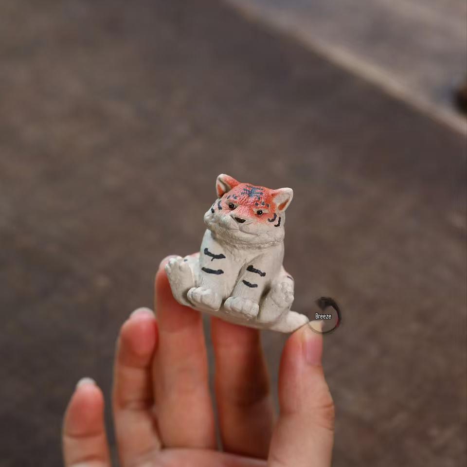 Handmade Yixing Zisha Cute Zodiac Tiger Tea Pet Ornament