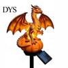 Solar Powered Outdoor Lights Gothic Garden Resin Dragon Statue Ground Stake, Figurine, Fantasy Decorative Lawn Accents for Halloween Statues