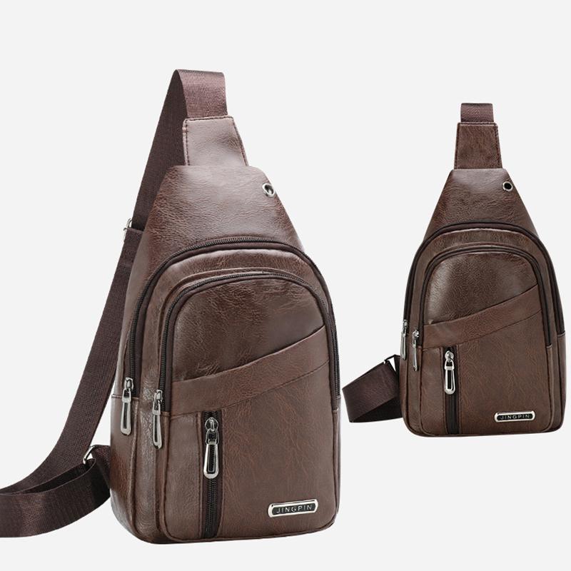 Men'S Crossbody Bags Men'S Chest Bag Designer Messenger Bag Leather Shoulder Bags Diagonal Package Large Capacity Bag For Travel